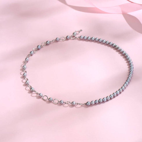 8.5-9.5mm Freshwater Grey Pearl Spliced Necklace - House Of Pearls